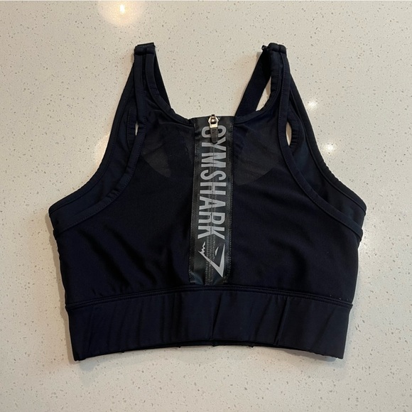 Gymshark Front Zip Sports Bra in Black Size XS - Picture 2 of 4
